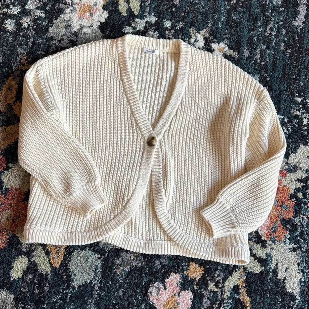Madewell Shirttail Cardigan Sweater in Cream